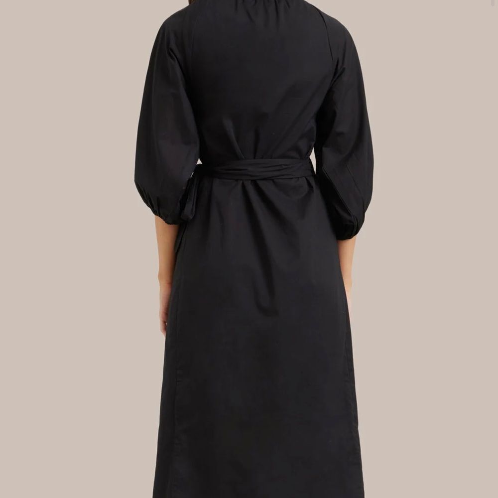 Modern Citizen | Opal Puff Sleeve Wrap Dress | Black Small S - Picture 3 of 7